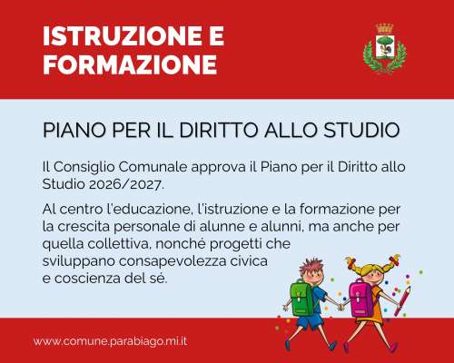 Il Consiglio Comunale approva il Piano per il Diritto allo Studio 2026/2027