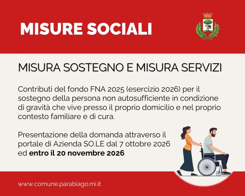 Avviso Pubblico: aperto il bando Misura Sostegno e Misura Servizi