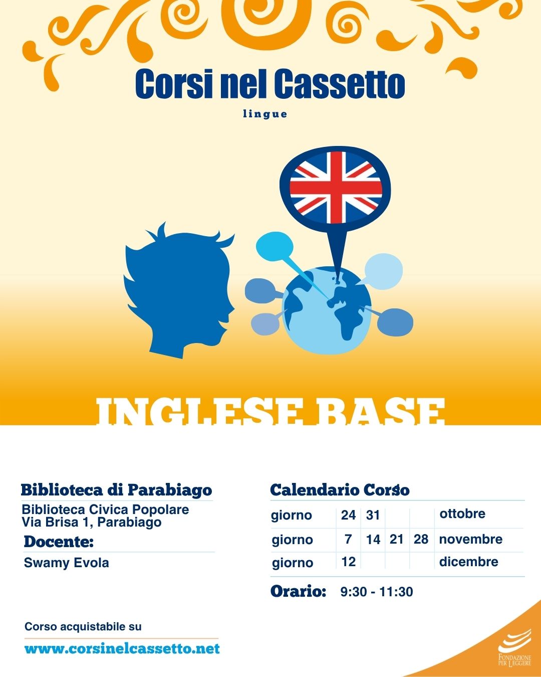 Corso di Inglese Base presso la Biblioteca di Parabiago